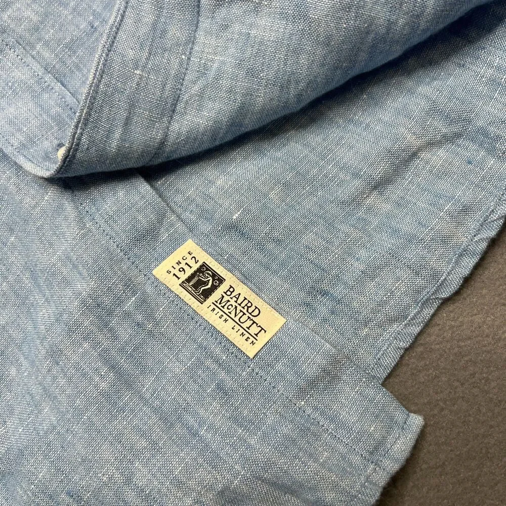J.Crew Shirt Men XS Blue Linen Long Sleeve Baird McNutt Button-Down Slim Fit